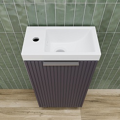 Style Line Тумба с раковиной Соло 40 графит нубук – фотография-4